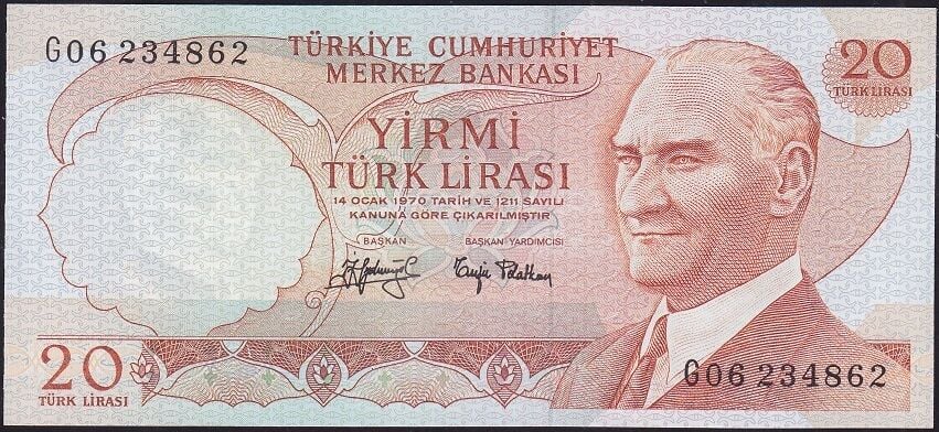 6.Emisyon 3.Tertip 20 Lira G06 234862 Çil