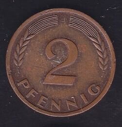 Almanya 2 Pfennig 1950 J