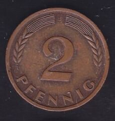 Almanya 2 Pfennig 1950 J