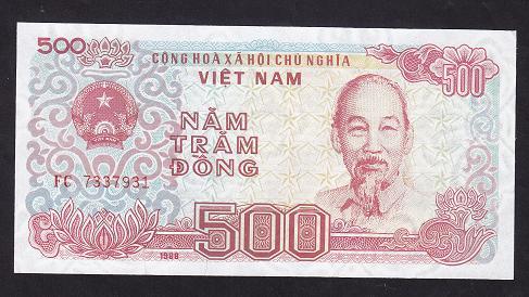 Vietnam 500 Dong 1988 Çil Pick 101a