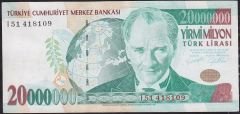 7.Emisyon 20 000 000 Lira I51 418109 Çok Temiz+