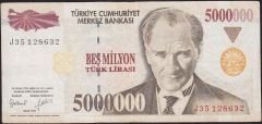 7.Emisyon 5 000 000 Lira J35 128632 Çok Temiz