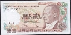 7.Emisyon 3.Tertip 5000 Lira F14 770960 Çilaltı Çil