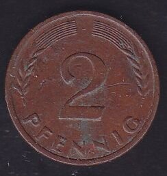 Almanya 2 Pfennig 1963 J