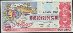 1982 31 Aralık Yarım Bilet - Y Serisi