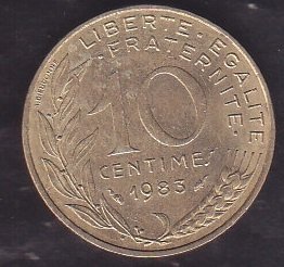 Fransa 10 Centim 1983