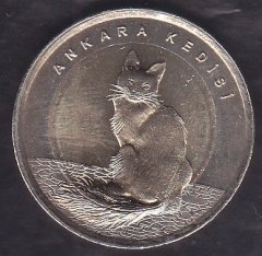 2015 TARİHLİ 1 LİRA ANKARA KEDİSİ HATIRA PARASI - KARARMA VAR