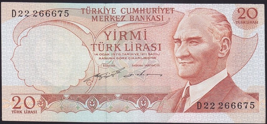 6.EMİSYON 2.TERTİP 20 LİRA D22 266675 ÇÇT + eski paralar nereye satılır