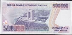 7.Emisyon 3.Tertip 500000 Lira E01 000719 Çil İlk Bin Parası