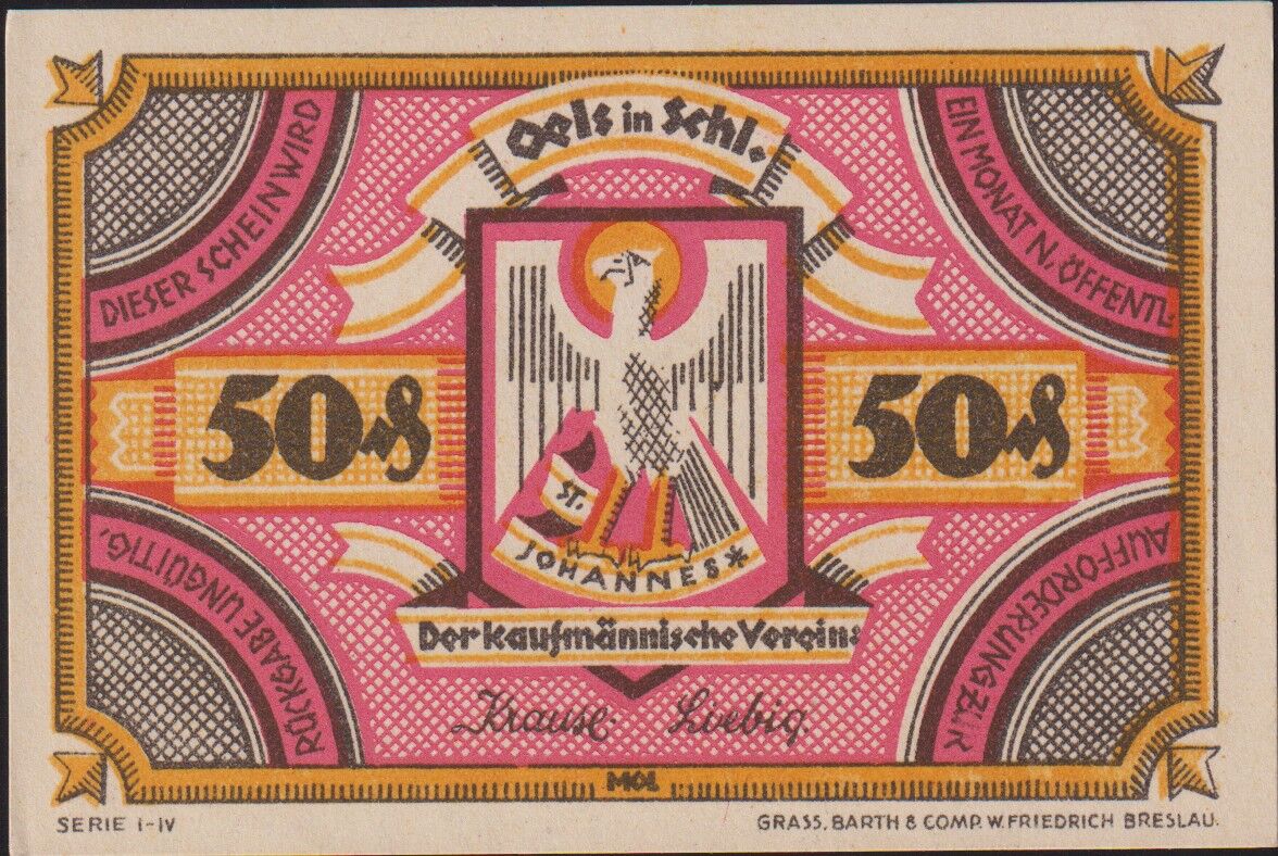 Almanya 50 Pfennig Notgeld 1920 Çil