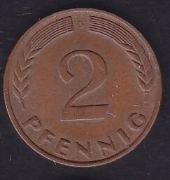 Almanya 2 Pfennig 1965 G