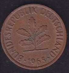 Almanya 2 Pfennig 1965 G