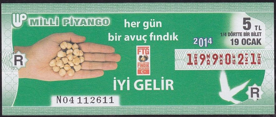 2014 19 Ocak Çeyrek Bilet - R Serisi