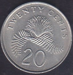 SİNGAPUR 20 CENT 1989