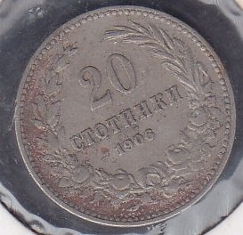 Bulgaristan 20 Stotinka 1906