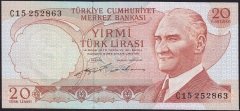 6.Emisyon 2.Tertip 20 Lira C15 252863 Çilaltı