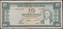 5.Emisyon 2.Tertip 10 Lira U13 37899 Çok Temiz