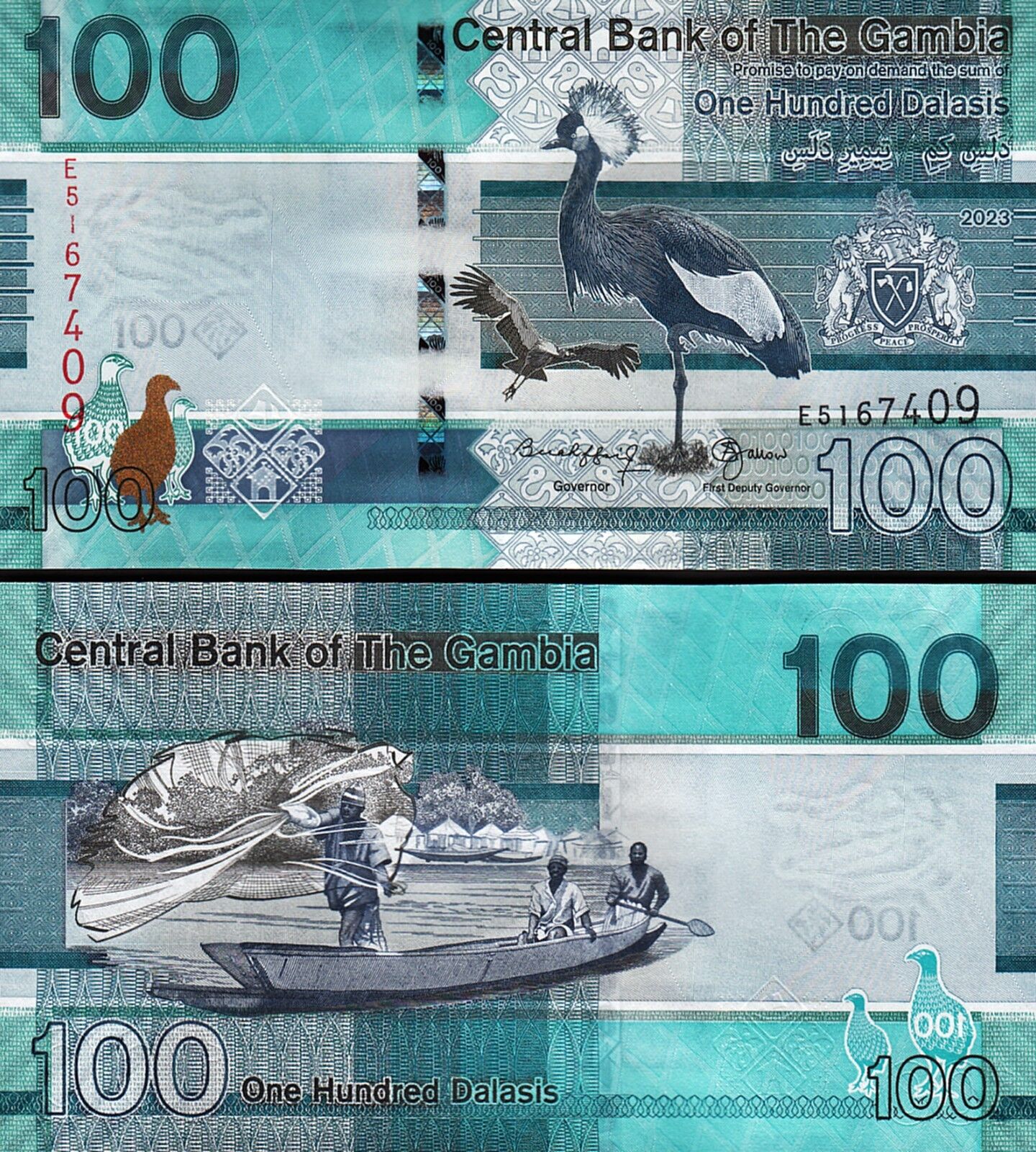 Gambia 100 Dalasis 2023 Çil Pick 41c