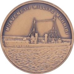 Muavenet-i Milliye Muhribi Bronz Hatıra Parası - Sertifikalı