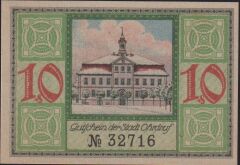 Almanya 10 Pfennig Notgeld 1921 Çil Filigranlı