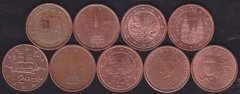Avrupa 2 Euro Cent 9 Farklı