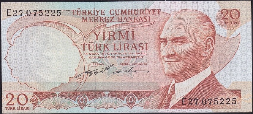 6.EMİSYON 2.TERTİP 20 LİRA E27 075225 ÇİLALTI ÇİL