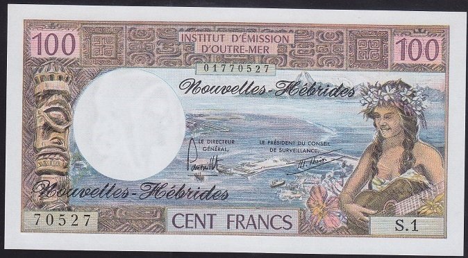 FRANSIZ PACİFİC TERRİTORİES 100 FRANK ÇİL PİCK18