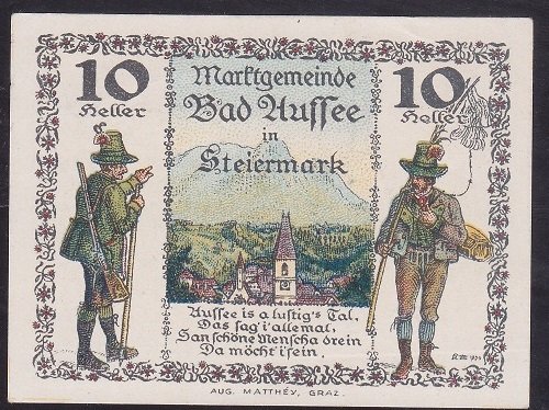 AVUSTURYA 10 HELLER NOTGELD 1920 ÇİLALTI