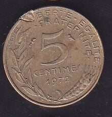 Fransa 5 Centimes 1972