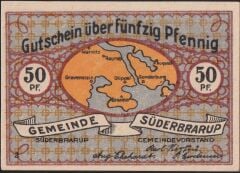 Almanya 50 Pfennig Notgeld 1921 Çil Filigranlı