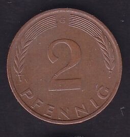 Almanya 2 Pfennig 1974 G