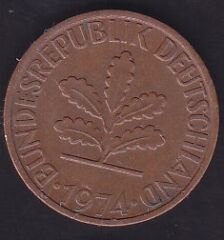 Almanya 2 Pfennig 1974 G