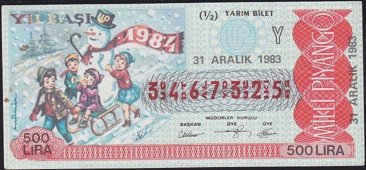 1983 31 Aralık Yarım Bilet - Y Serisi