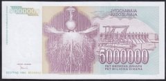 Yugoslavya 5000000 Dinar 1993 ÇİLALTI ÇİL Pick 121