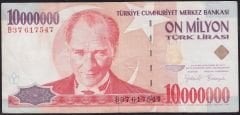 7.Emisyon 10 000 000 Lira B37 617547 Çok Temiz