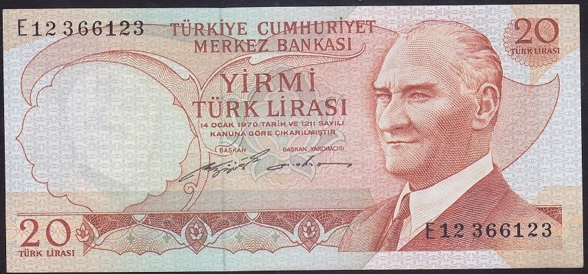 6.EMİSYON 2.TERTİP 20 LİRA E12 366123 ÇÇT ÇİLALTI