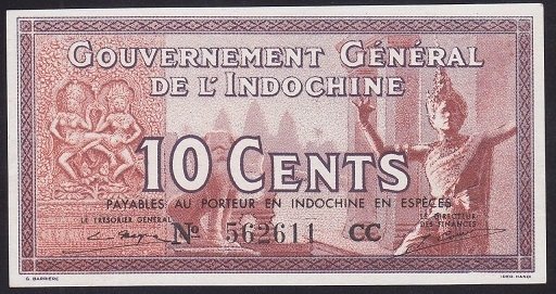FRENCH İNDOCHİNA 10 CENT 1939 ÇİL