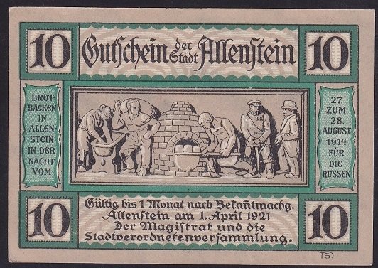 ALMANYA 10 PFENNİNG NOTGELD 1921 ÇİL eski paralar nereye satılır