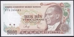 7.Emisyon 3.Tertip 5000 Lira E74 289643 Çil