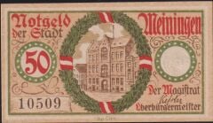 Almanya 50 Pfennig Notgeld 1920 Çil Filigranlı