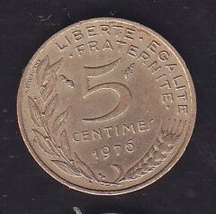 Fransa 5 Centimes 1976