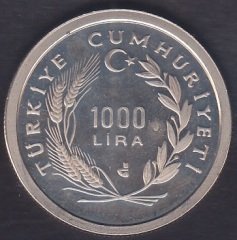 1986 YILI 1000 LİRA DÜNYA BARIŞ YILI ÇİLALTI ÇİL