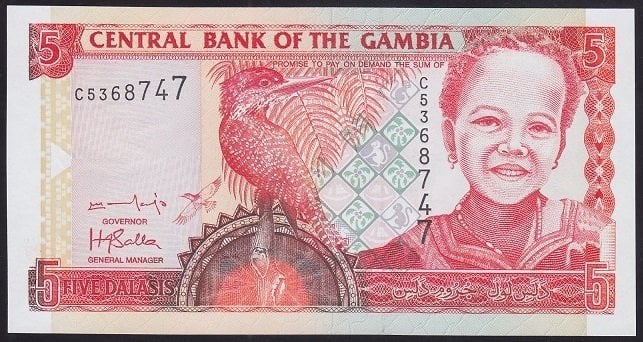 Gambia 5 Dalasis 2001 Çil Pick 20b