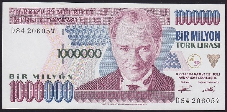 7.EMİSYON 1.TERTİP 1 000 000 LİRA D84 206057 ÇİL