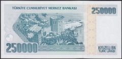 7.Emisyon 3.Tertip 250000 Lira F01 000617 Çil İlk Bin Parası