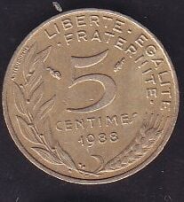 Fransa 5 Centimes 1988