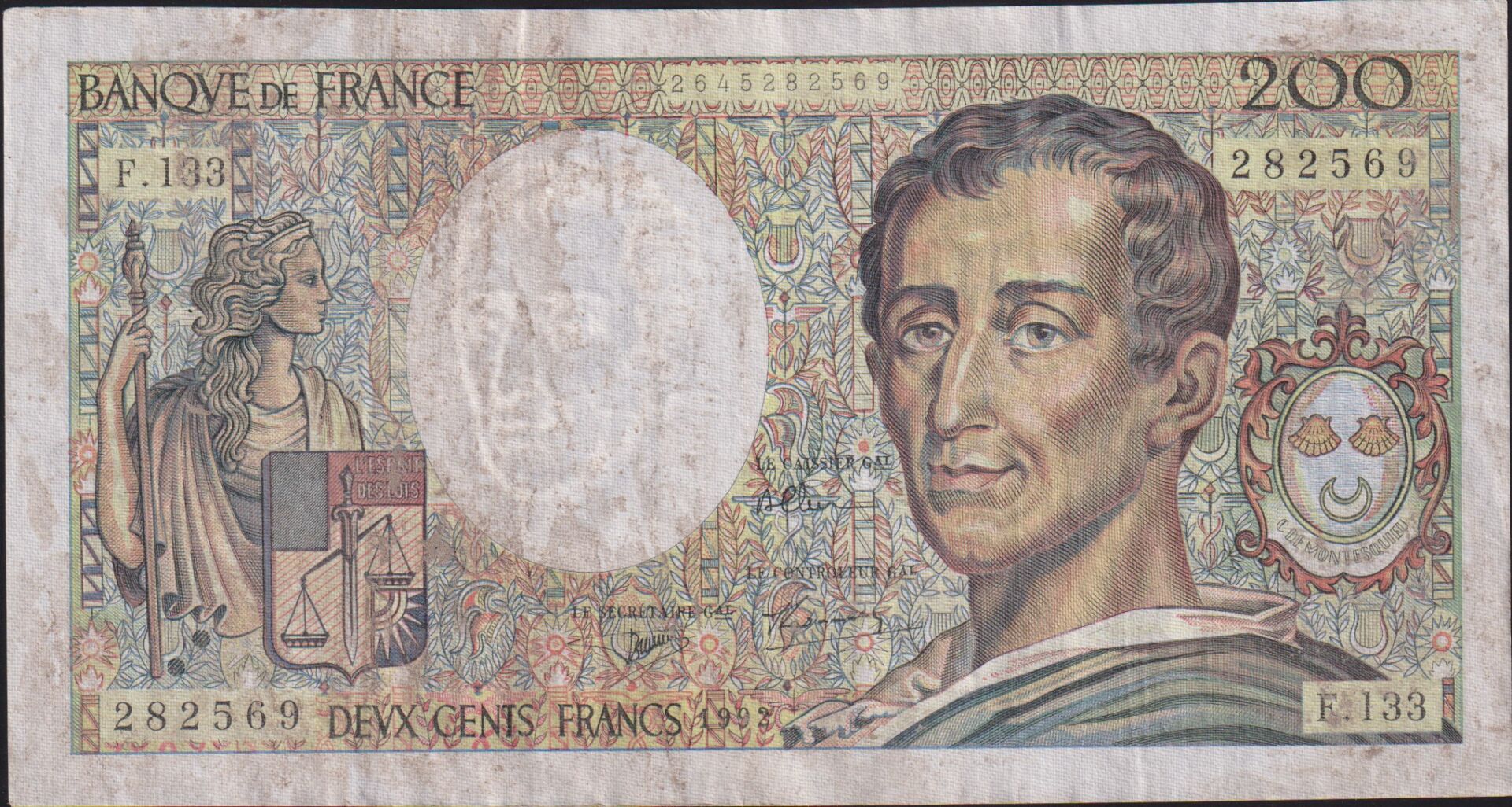 Fransa 200 Frank 1992 Çok Temiz