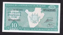 BURUNDİ 10 FRANK 2005 ÇİL