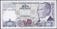 7.Emisyon 1.Tertip 1000 Lira A49 792097 Ççt Çilaltı