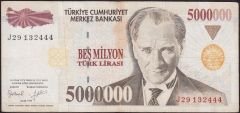 7.Emisyon 5 000 000 Lira J29 132444 Çok Temiz